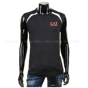 EA7 엠포리오알마니 남성용 슬리브리스 티셔츠 블랙 3YPT68 PJ14Z 1200
